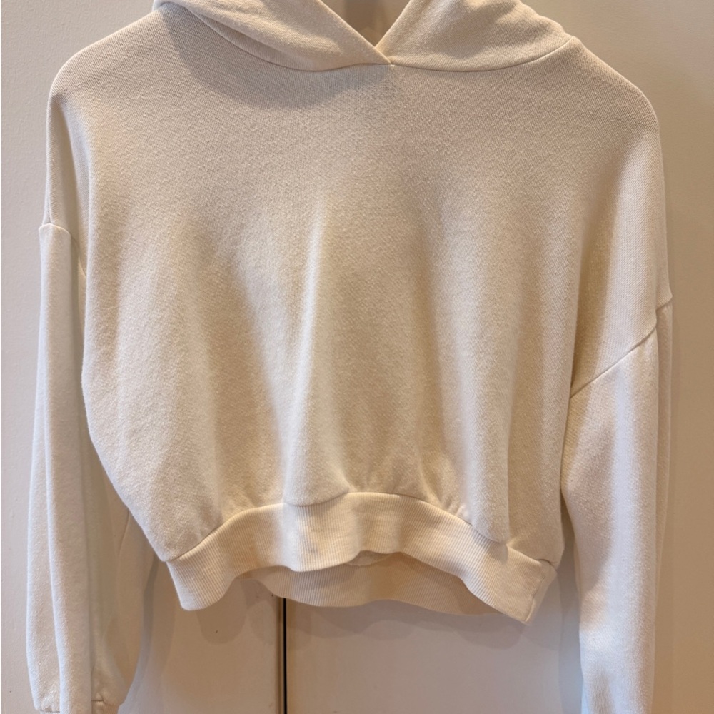 White Cropped Hoodie - Forever 21 Women Tops